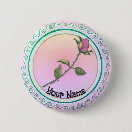 Roze Roos Ronde Button 5,7 Cm