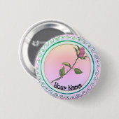 Roze Roos Ronde Button 5,7 Cm (Voorkant /achterkant)