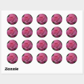 Roze Roos Ronde Sticker (Vel)