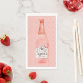 Roze Roos Rosé Fles servet (Insitu)