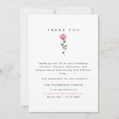 Roze Roos Rouw Funeral Bedankje Bedankkaart (Voorkant)