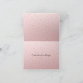 Roze Roos Roze Goud Confetti Glitter Bruidsmeisje Bedankkaart (Binnen)