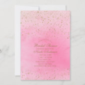 Roze Roos Roze & Goud Glitter Bruidsfeest Kaart (Voorkant)
