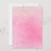 Roze Roos Roze & Goud Glitter Bruidsfeest Kaart (Achterkant)