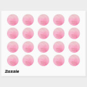 Roze Roos Roze & Gouden Glitter Bruiloft Feest Ronde Sticker (Vel)