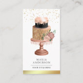 Roze Roos Roze korst Pastry Chef Bakery Visitekaartje (Voorkant)