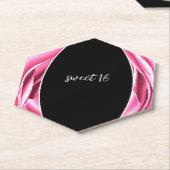 Roze Roos Roze Papieren Onderzetter (Schuin)