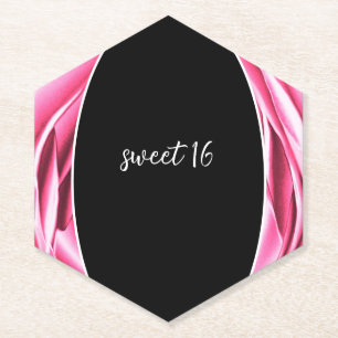 Roze Roos Roze Papieren Onderzetter