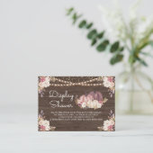 Roze Roos Roze schoeisel met houten pompoen Informatiekaartje (Staand voorkant)