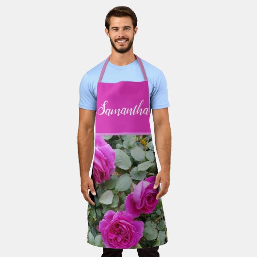 Roze Roos Rozen afval Apron Schort (Gedragen)