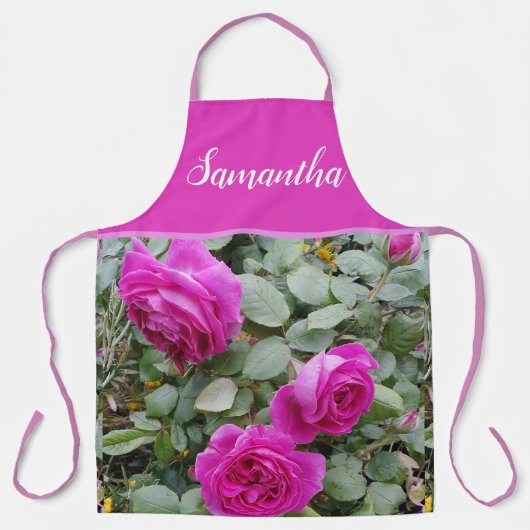 Roze Roos Rozen afval Apron Schort (Voorkant)