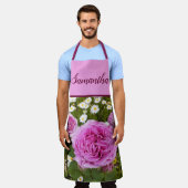 Roze  Roos Rozen Bloem Floral Foto Schort (Gedragen)