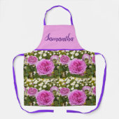 Roze  Roos Rozen Bloem Floral Foto Schort (Voorkant)