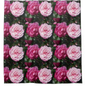 Roze Roos rozen Bloemige Douchegordijn (Voorkant)
