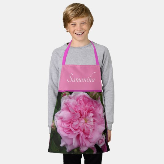 Roze  Roos Rozen Meisjes Kinder  Schort (Gedragen)