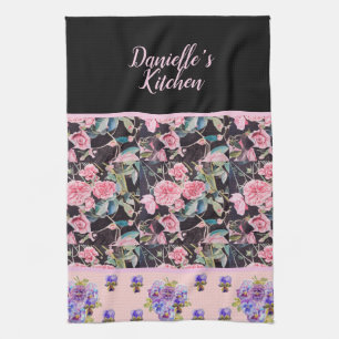Roze  Roos Rozen Waterverf Aanpasbaar Theedoek