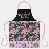 Roze  Roos Rozen Waterverf Grandmas Schort (Voorkant)