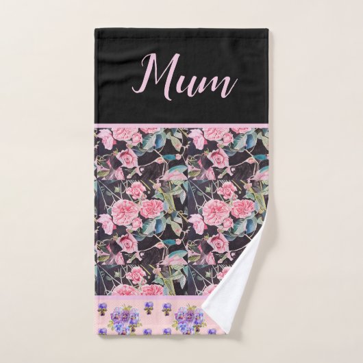 Roze  Roos Rozen Waterverf moeder moeders Bad Handdoek (Handdoek)