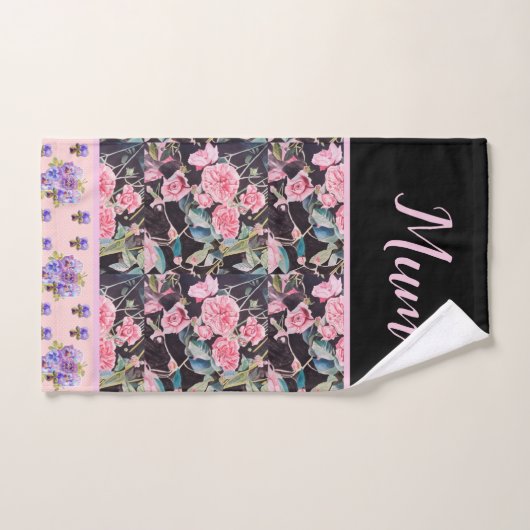 Roze  Roos Rozen Waterverf moeder moeders Bad Handdoek (Handdoek)