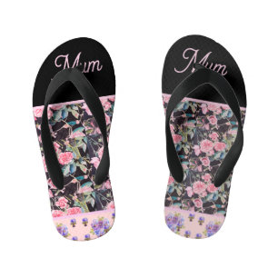 Roze  Roos Rozen Waterverf moeder moeders Kinder Teenslippers