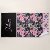 Roze  Roos Rozen Waterverf moeder moeders Strandlaken (Voorkant)