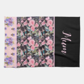 Roze  Roos Rozen Waterverf moeder moeders Theedoek (Horizontaal)