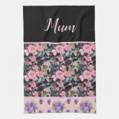 Roze Roos Rozen Waterverf moeder moeders Theedoek (Verticaal)