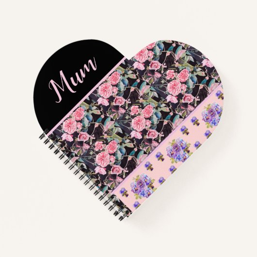 Roze  Roos Rozen Waterverf Moeders Journal Notitieboek (Voorkant)