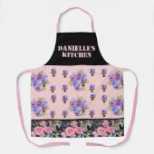 Roze  Roos Rozen Waterverf  p.p. Schort (Voorkant)