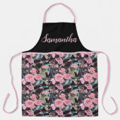 Roze Roos Rozen Waterverf Shabby Chic Ap Schort (Voorkant)