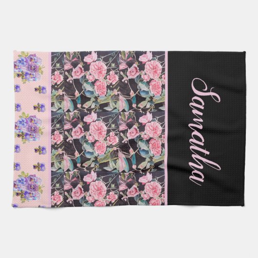 Roze  Roos Rozen Waterverf  Theedoek (Horizontaal)
