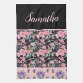 Roze  Roos Rozen Waterverf  Theedoek (Verticaal)