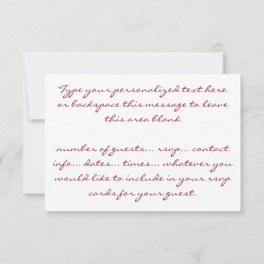 Roze Roos RSVP Persoonlijke Roos Kaarten (Achterkant)