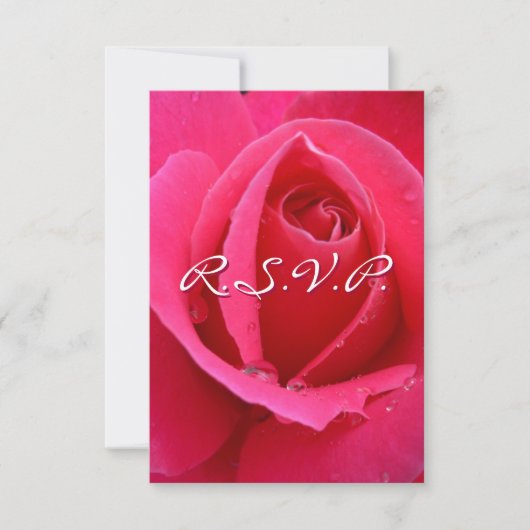 Roze Roos RSVP Persoonlijke Rozen Kaarten (Voorkant)