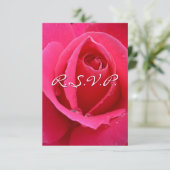 Roze Roos RSVP Persoonlijke Rozen Kaarten (Staand voorkant)