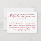 Roze Roos RSVP Persoonlijke Rozen Kaarten (Achterkant)