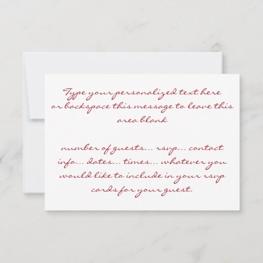 Roze Roos RSVP Persoonlijke Rozen Kaarten (Achterkant)