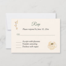 Roze Roos RSVP-reactiekaart