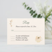 Roze Roos RSVP-reactiekaart RSVP Kaartje (Staand voorkant)
