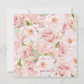 Roze Roos Rustieke Houten Slingerlichten Save the  Date (Achterkant)