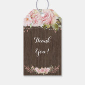 Roze Roos Rustieke Lichtjes Cadeaulabel (Voorkant)