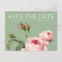 Roze  roos SAGE BRUILOFT bewaar de datum