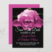 Roze Roos Save the Date Aankondigingen (Voorkant / Achterkant)