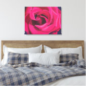 Roze roos schilderij met donkere achtergrond canvas afdruk (Insitu (Slaapkamer))