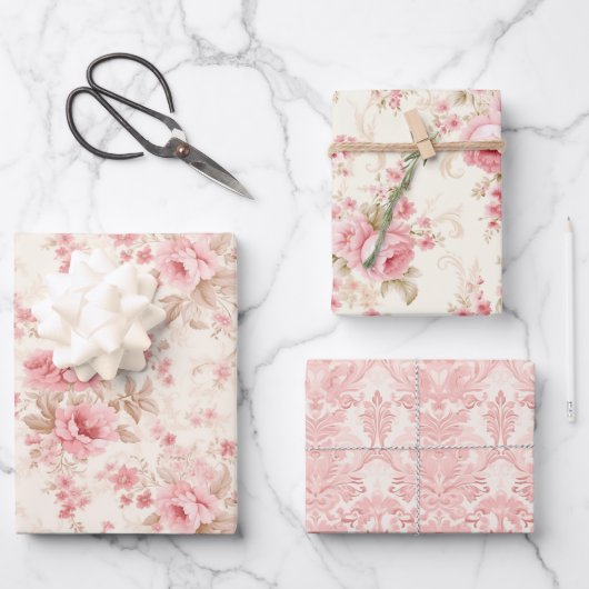 Roze Roos Schoonheid Inpakpapier Vel (Voorkant)