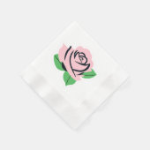 Roze Roos Servet (Hoek)