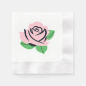 Roze Roos Servet (Voorkant)