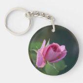 Roze Roos Sleutelhanger (Voorkant)
