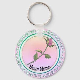 Roze Roos Sleutelhanger