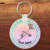 Roze Roos Sleutelhanger (Voorkant)